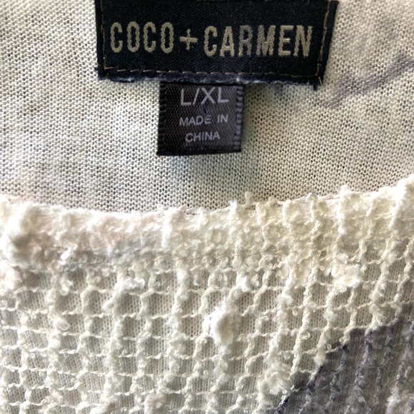 Coco+Carmen unique cream and gray nettle knit layered blouse  SZ L-XL - Picture 11 of 11